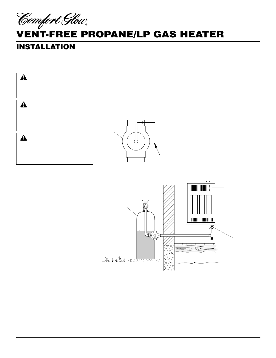 Vent-free propane/lp gas heater, Installation, Continued | Desa CGP10TA User Manual | Page 10 / 20