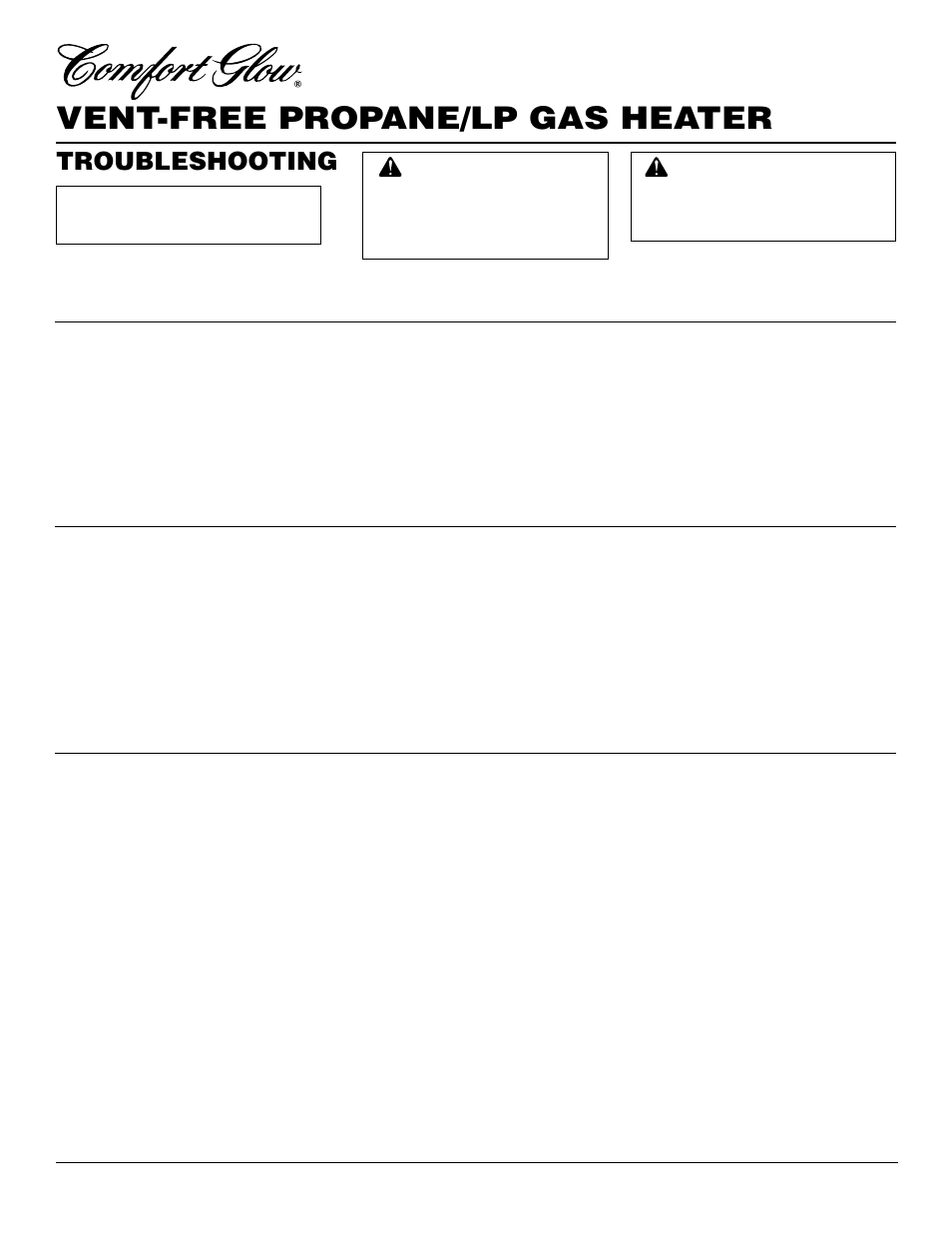 Vent-free propane/lp gas heater, Troubleshooting | Desa CGP10TA User Manual | Page 14 / 20