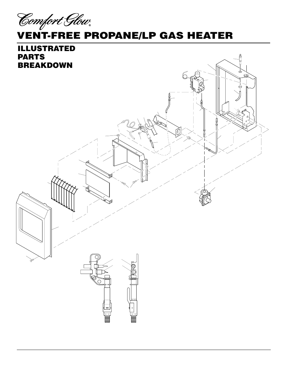 Vent-free propane/lp gas heater, Illustrated parts breakdown, Cgp10ta cgp10tla | Desa CGP10TA User Manual | Page 18 / 20