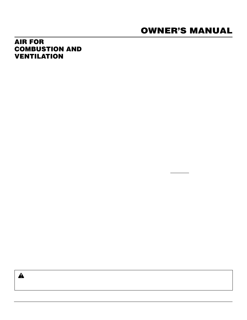 Owner’s manual, Air for combustion and ventilation, Continued | Desa CGP10TA User Manual | Page 5 / 20