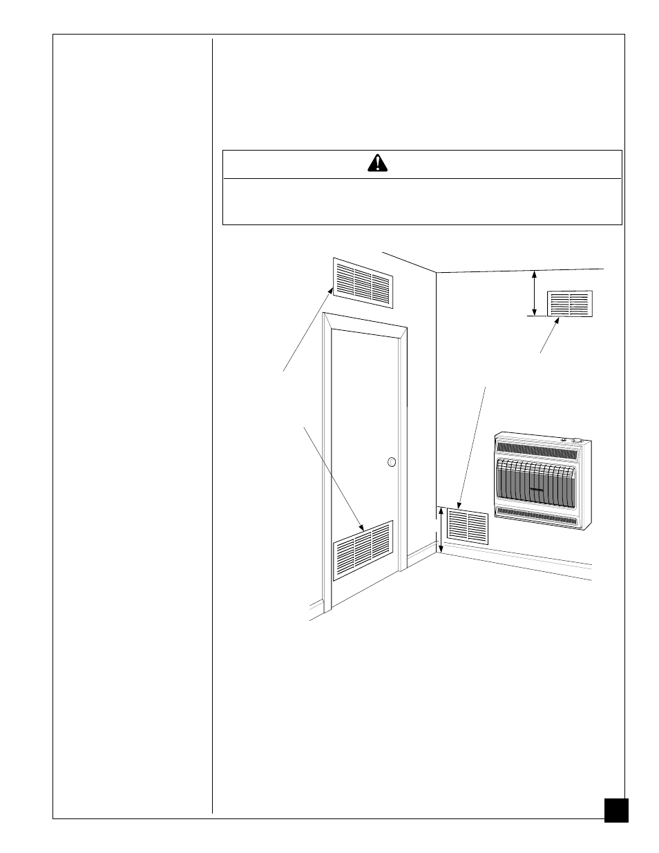 Fresh air for combustion and ventilation, Warning | Desa CGN18B User Manual | Page 7 / 32