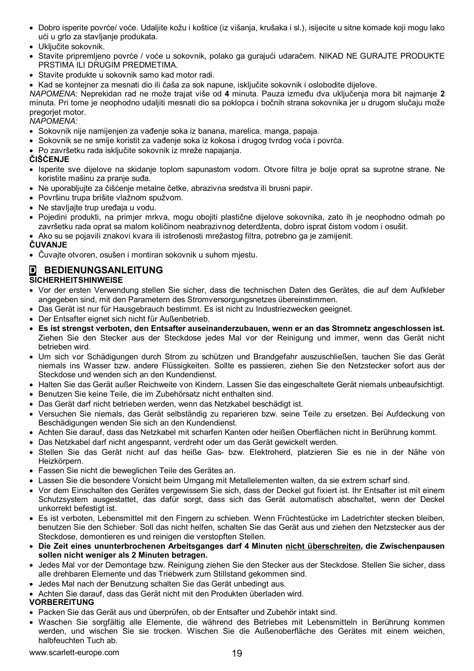 Scarlett SC-014 User Manual | Page 19 / 20