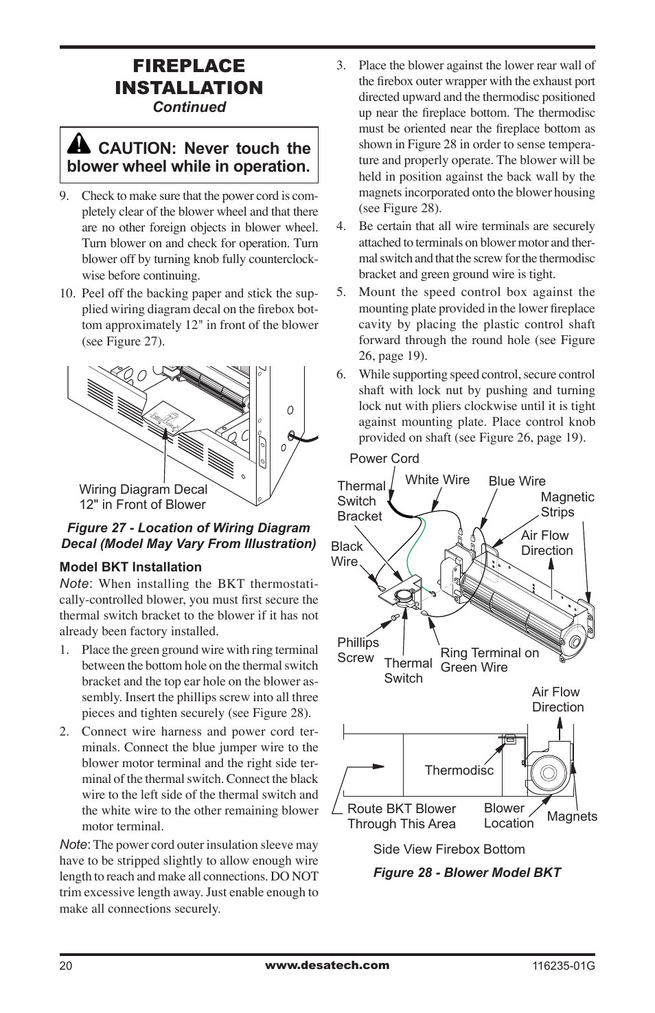 Fireplace installation | Desa (V)VC36NE Series User Manual | Page 20 / 40