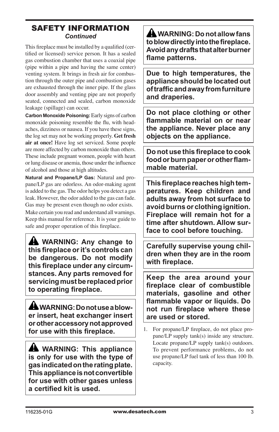 Safety information | Desa (V)VC36NE Series User Manual | Page 3 / 40