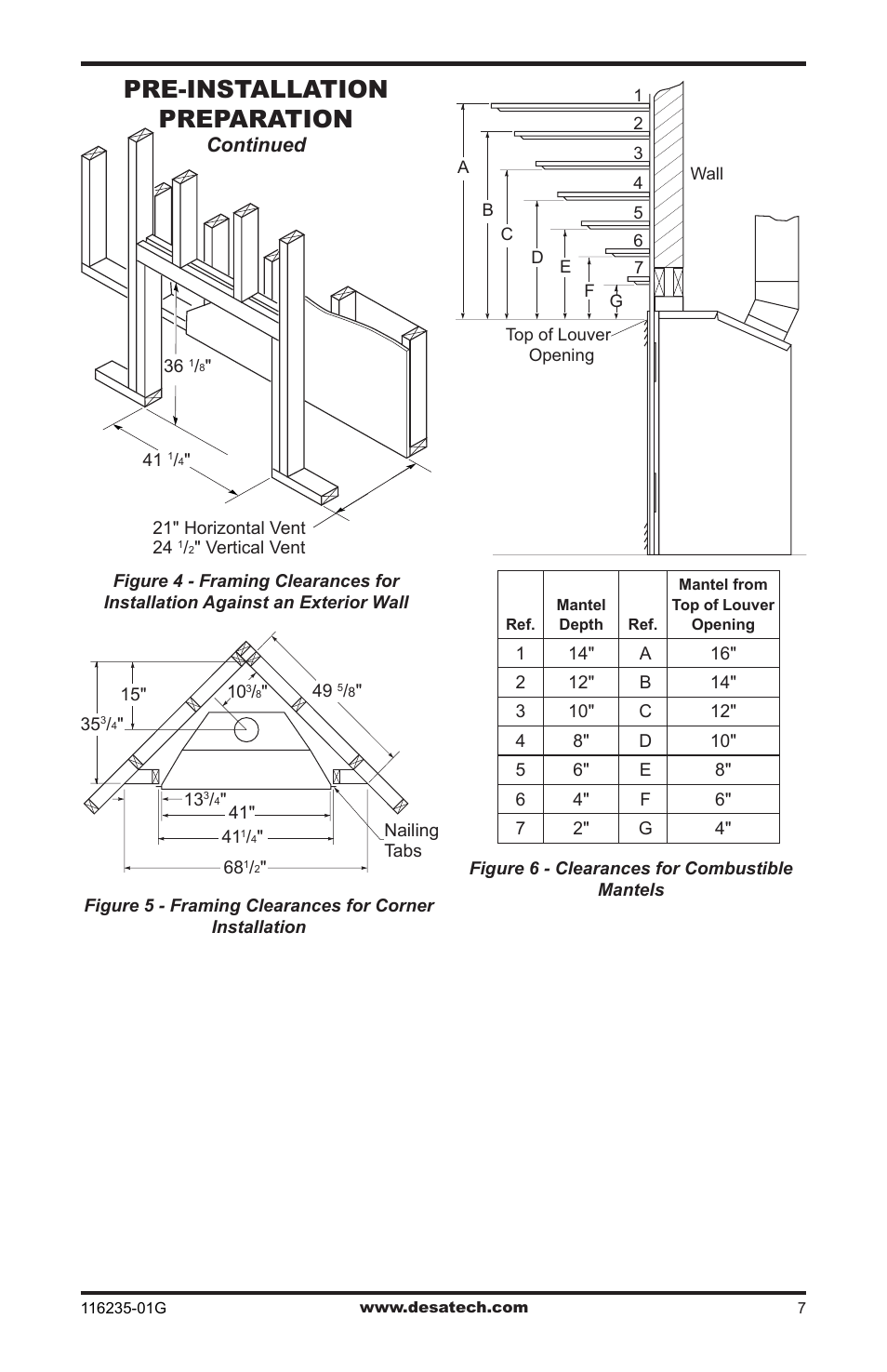 Pre-installation preparation, Continued | Desa (V)VC36NE Series User Manual | Page 7 / 40