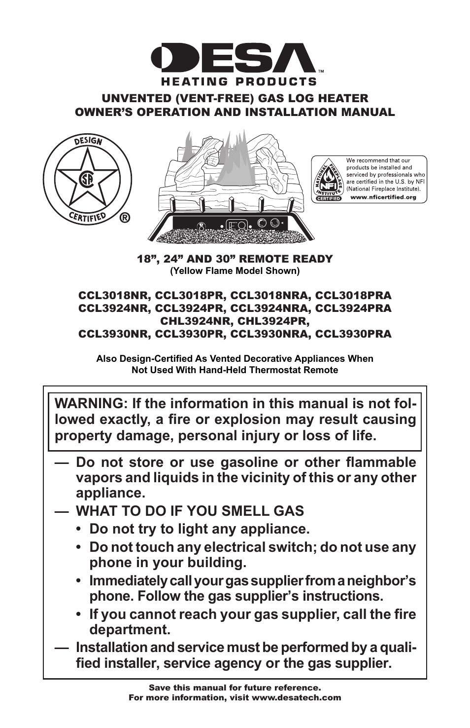 Desa CCL3018NR  EN User Manual | 36 pages