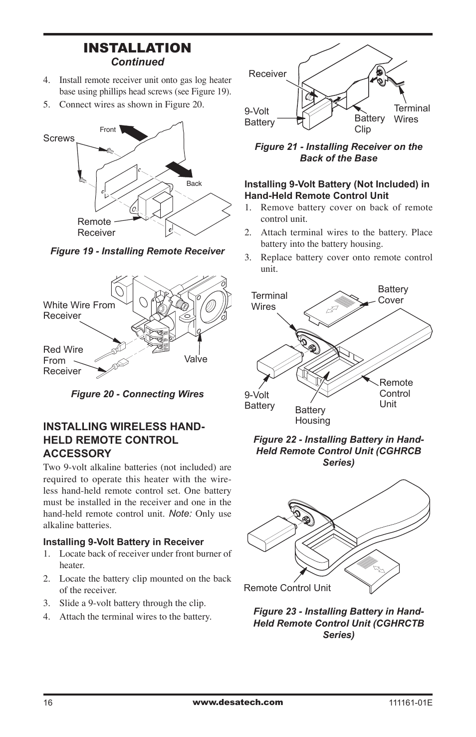 Installation | Desa CCL3018NR  EN User Manual | Page 16 / 36