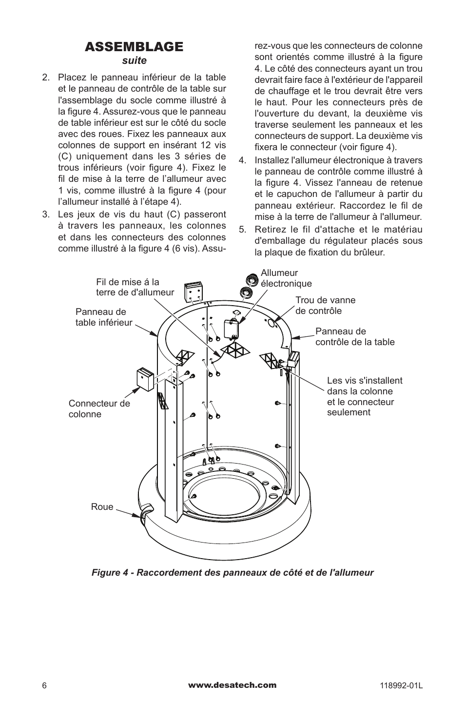 Assemblage | Desa Td101 User Manual | Page 40 / 52