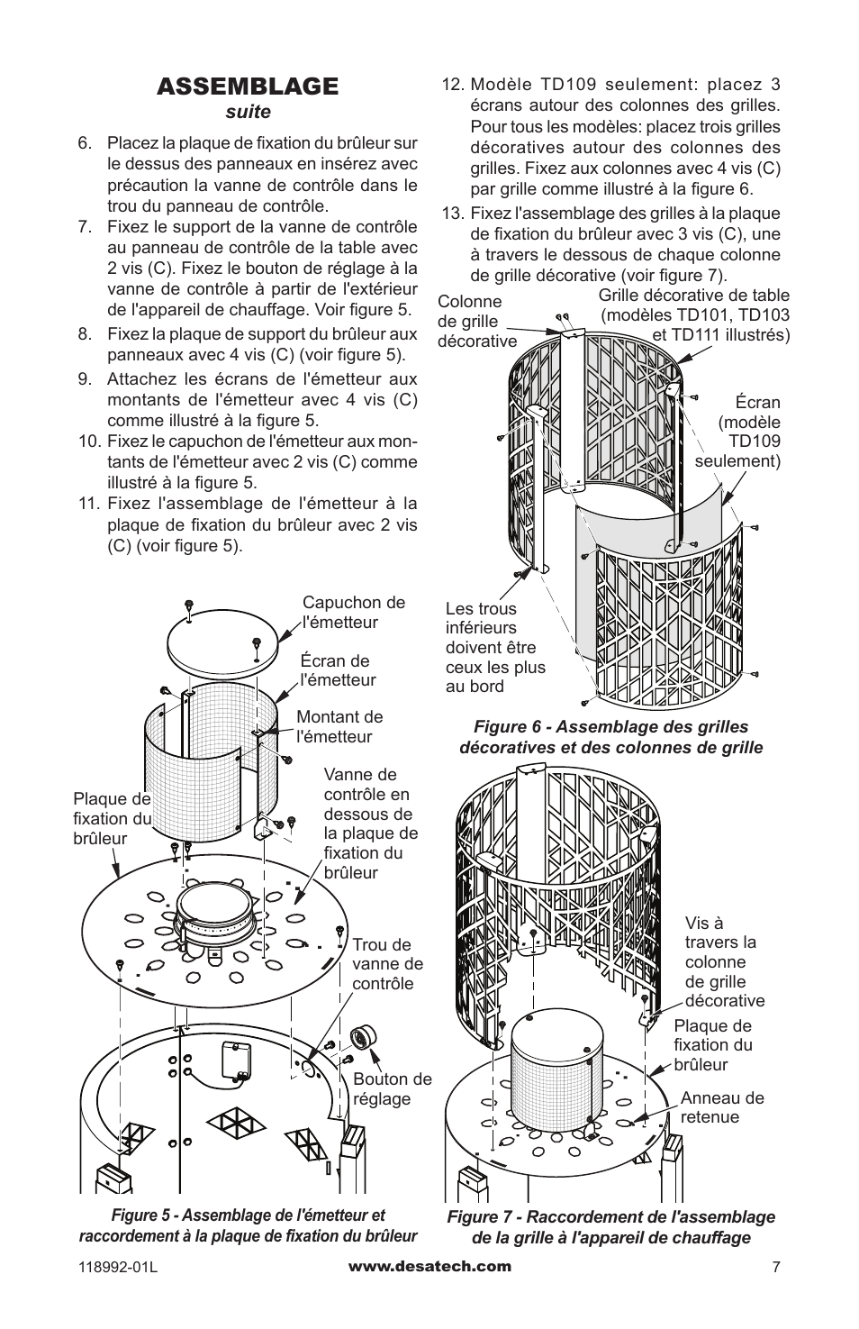 Assemblage | Desa Td101 User Manual | Page 41 / 52