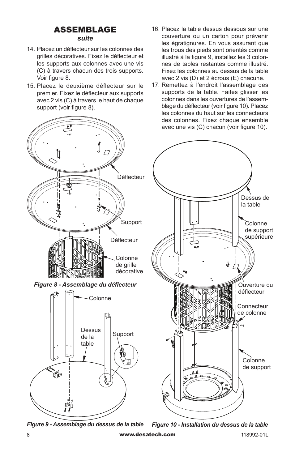 Assemblage | Desa Td101 User Manual | Page 42 / 52