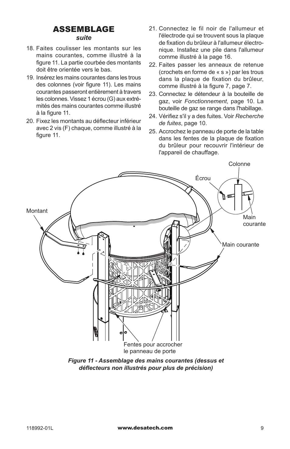 Assemblage | Desa Td101 User Manual | Page 43 / 52