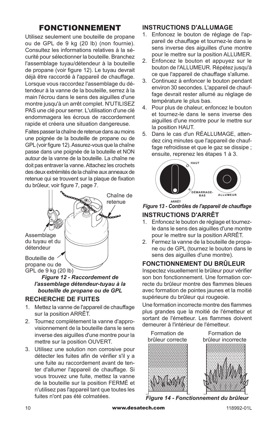 Fonctionnement | Desa Td101 User Manual | Page 44 / 52