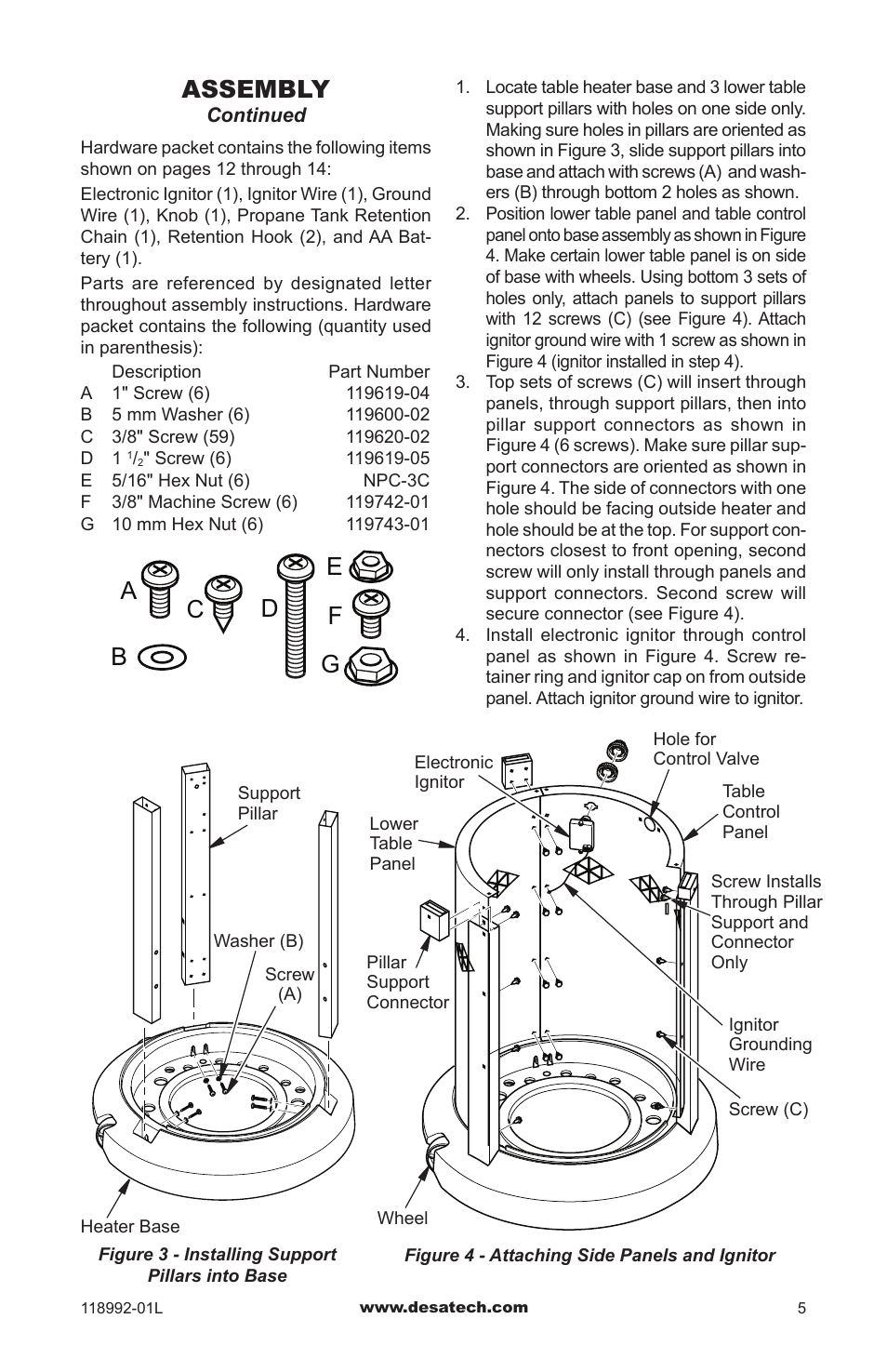 Assembly | Desa Td101 User Manual | Page 5 / 52