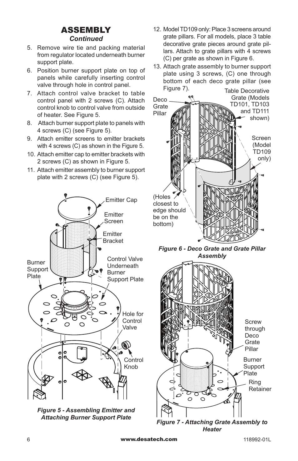 Assembly | Desa Td101 User Manual | Page 6 / 52