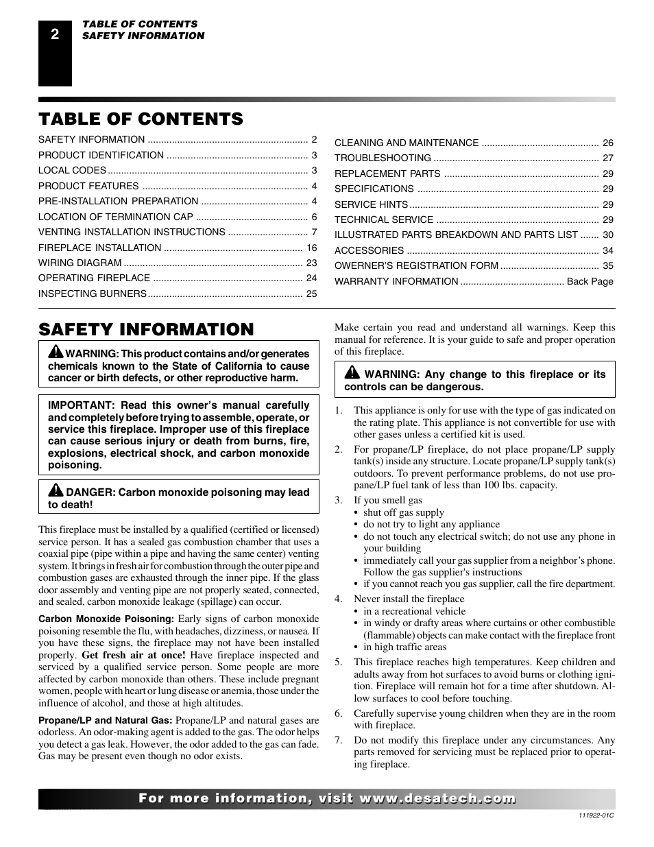 Desa K42EN User Manual | Page 2 / 38