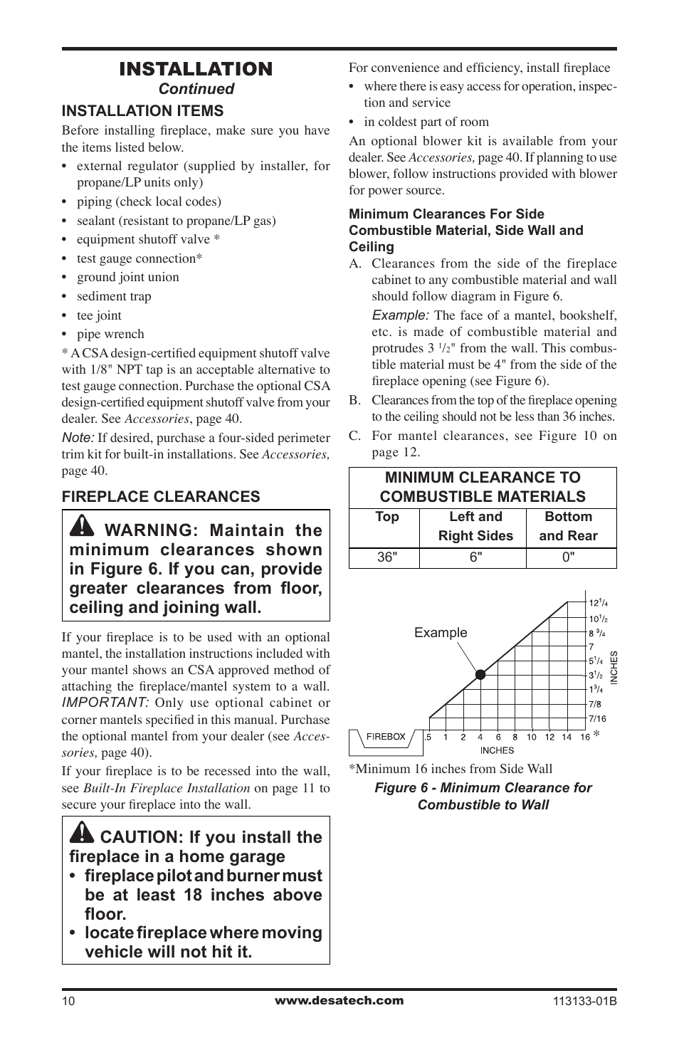 Installation | Desa VDCFRNA User Manual | Page 10 / 44