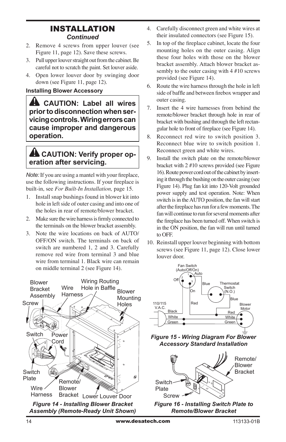 Installation, Continued | Desa VDCFRNA User Manual | Page 14 / 44