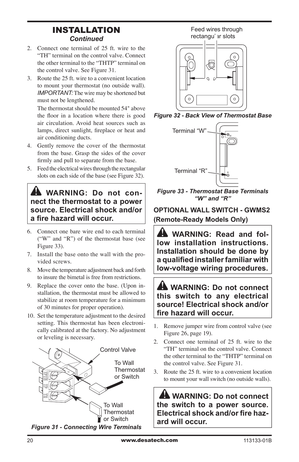 Installation | Desa VDCFRNA User Manual | Page 20 / 44