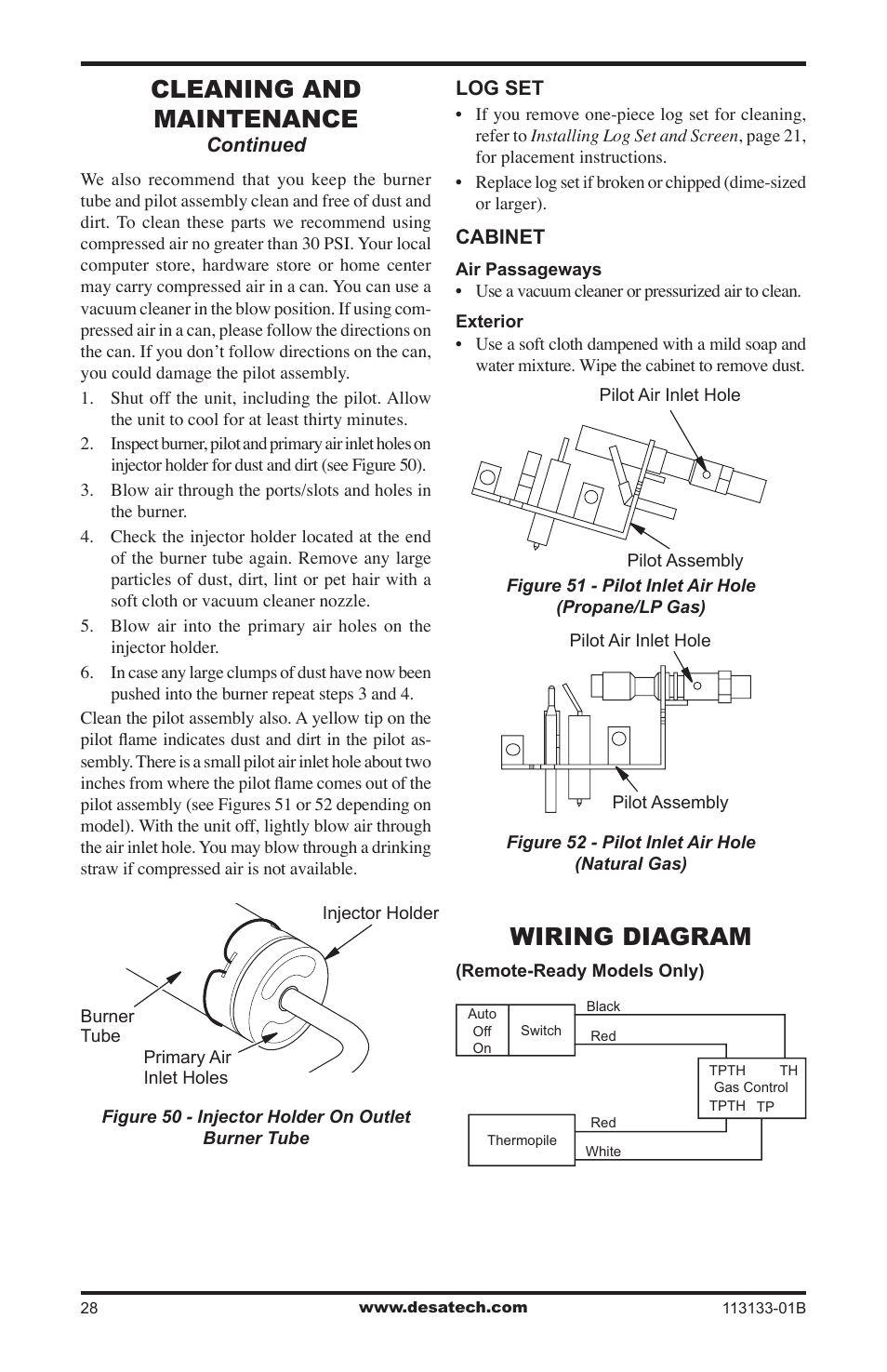 Wiring diagram, Cleaning and maintenance | Desa VDCFRNA User Manual | Page 28 / 44