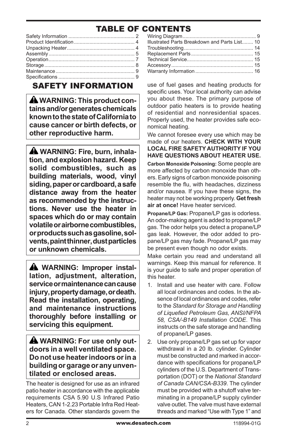 Desa TD100 User Manual | Page 2 / 52