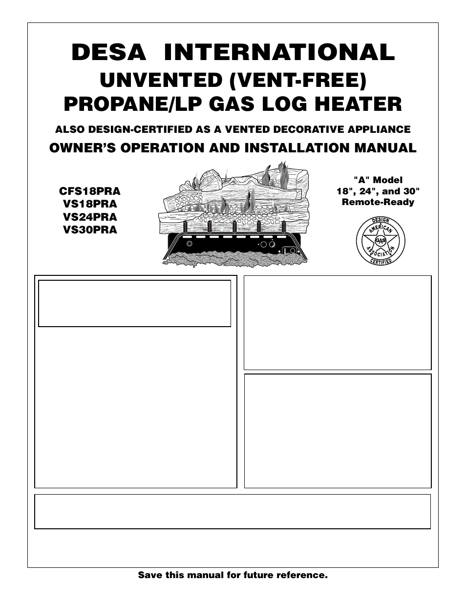 Desa VS30PRA User Manual | 26 pages