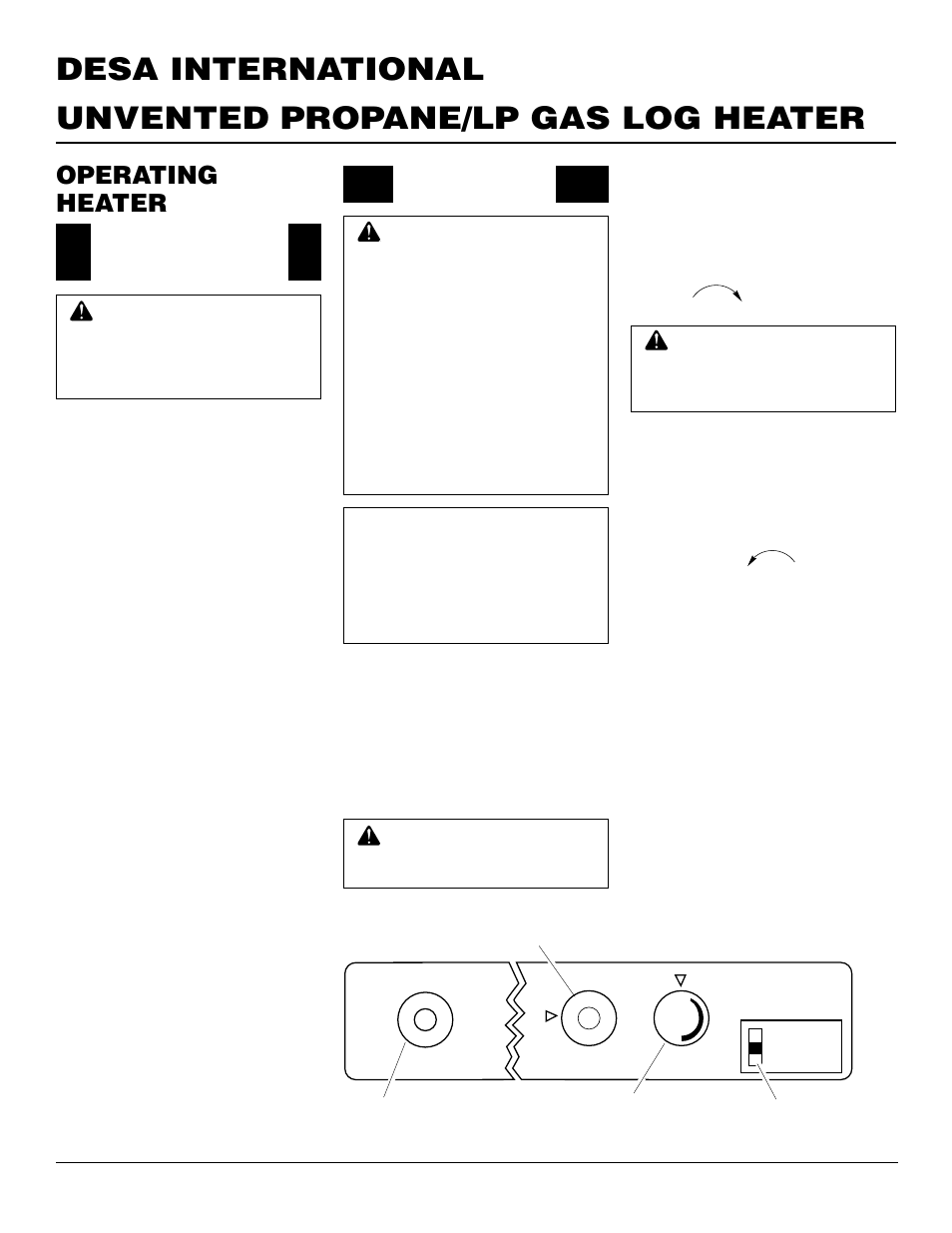 Operating heater | Desa VS30PRA User Manual | Page 14 / 26