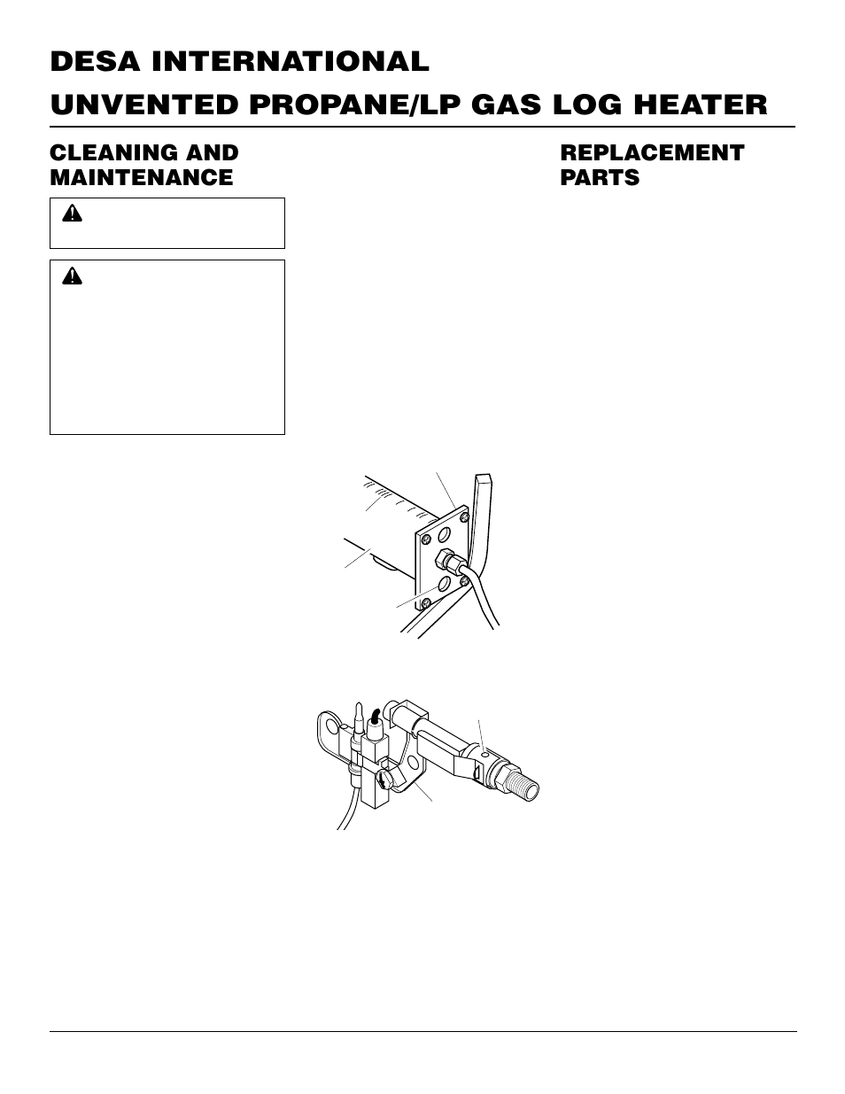 Cleaning and maintenance, Replacement parts | Desa VS30PRA User Manual | Page 18 / 26
