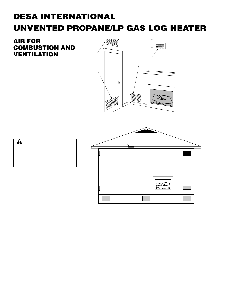 Air for combustion and ventilation, Continued | Desa VS30PRA User Manual | Page 6 / 26