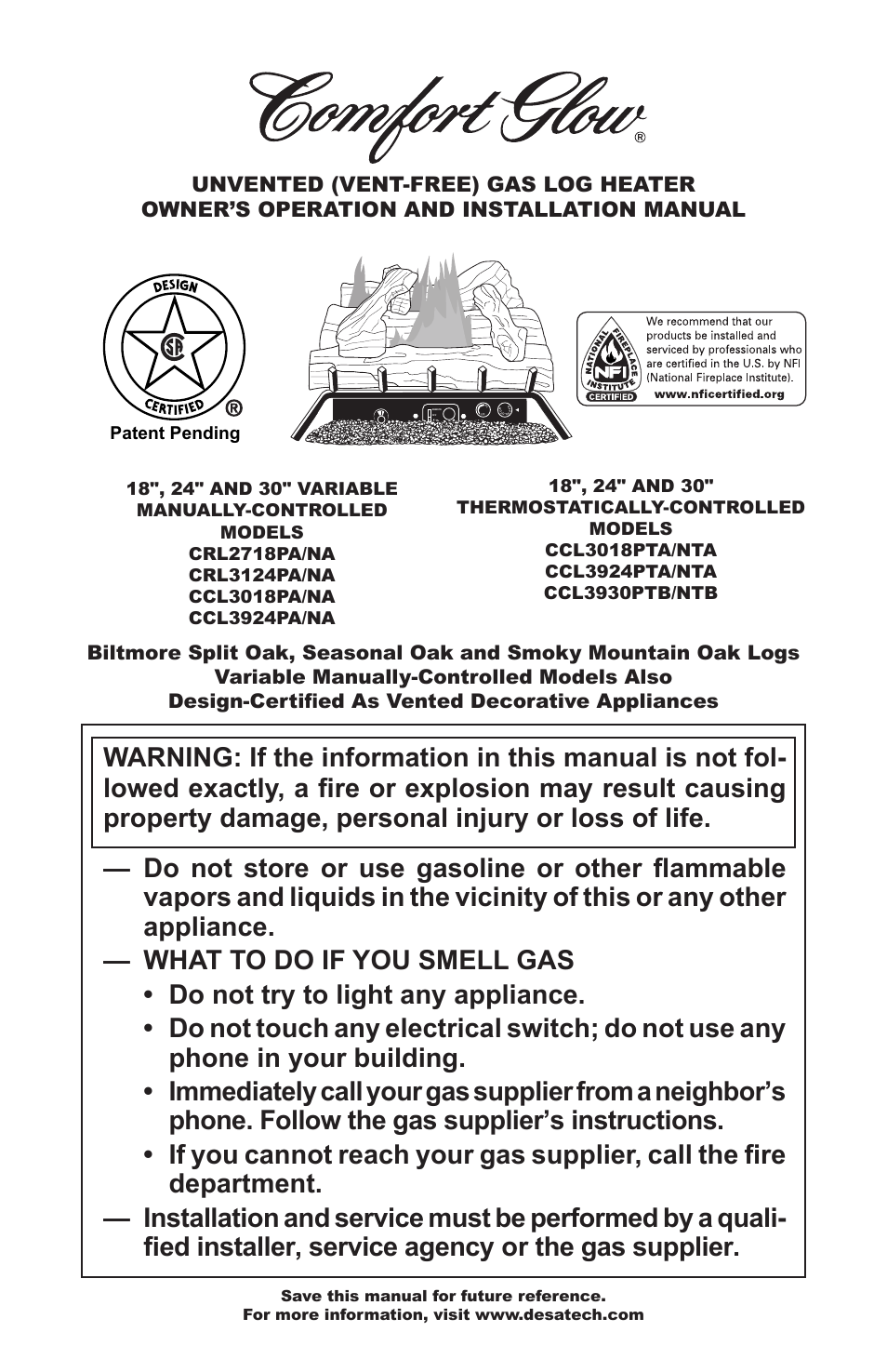 Desa CCL3018PTA/NTA  EN User Manual | 40 pages