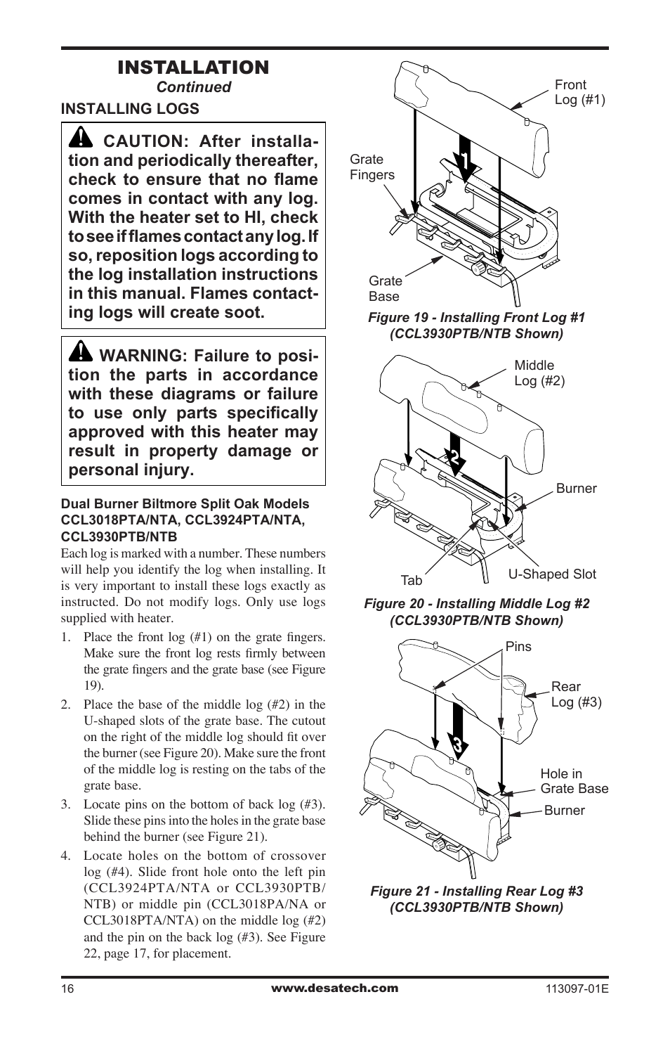 Installation | Desa CCL3018PTA/NTA  EN User Manual | Page 16 / 40