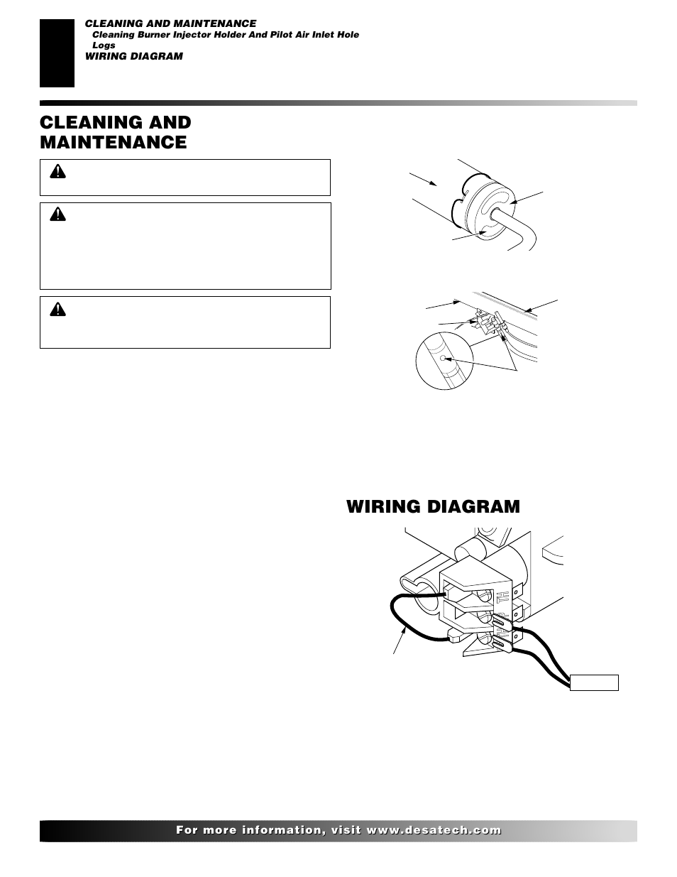 Cleaning and maintenance, Wiring diagram | Desa VML27NR User Manual | Page 18 / 28