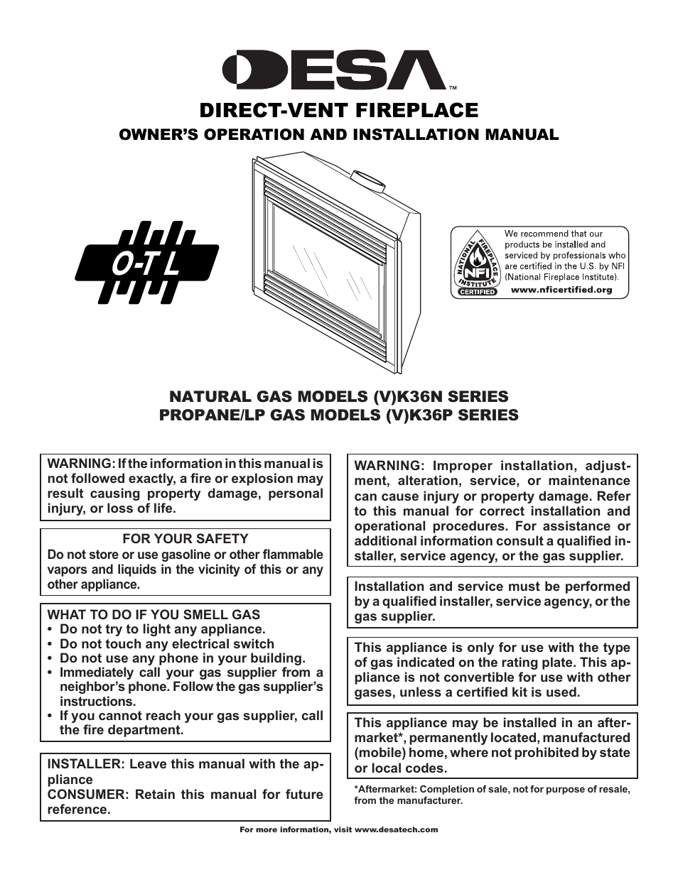 Desa (V)K36N User Manual | 36 pages