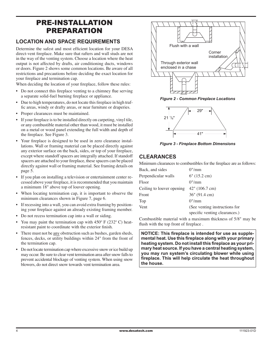 Pre-installation preparation | Desa (V)K36N User Manual | Page 4 / 36