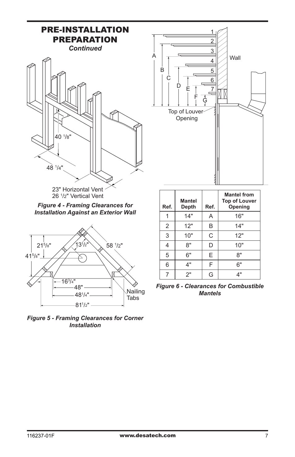 Pre-installation preparation, Continued | Desa (V)VC42PE Series User Manual | Page 7 / 40