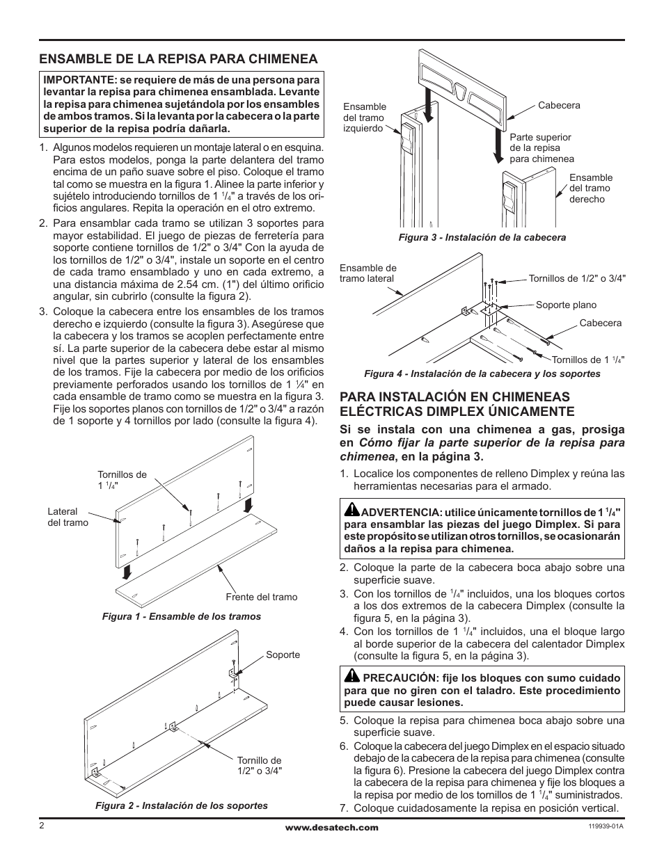 Ensamble de la repisa para chimenea | Desa Wall Mantel and Base with Trim W32WP User Manual | Page 6 / 8