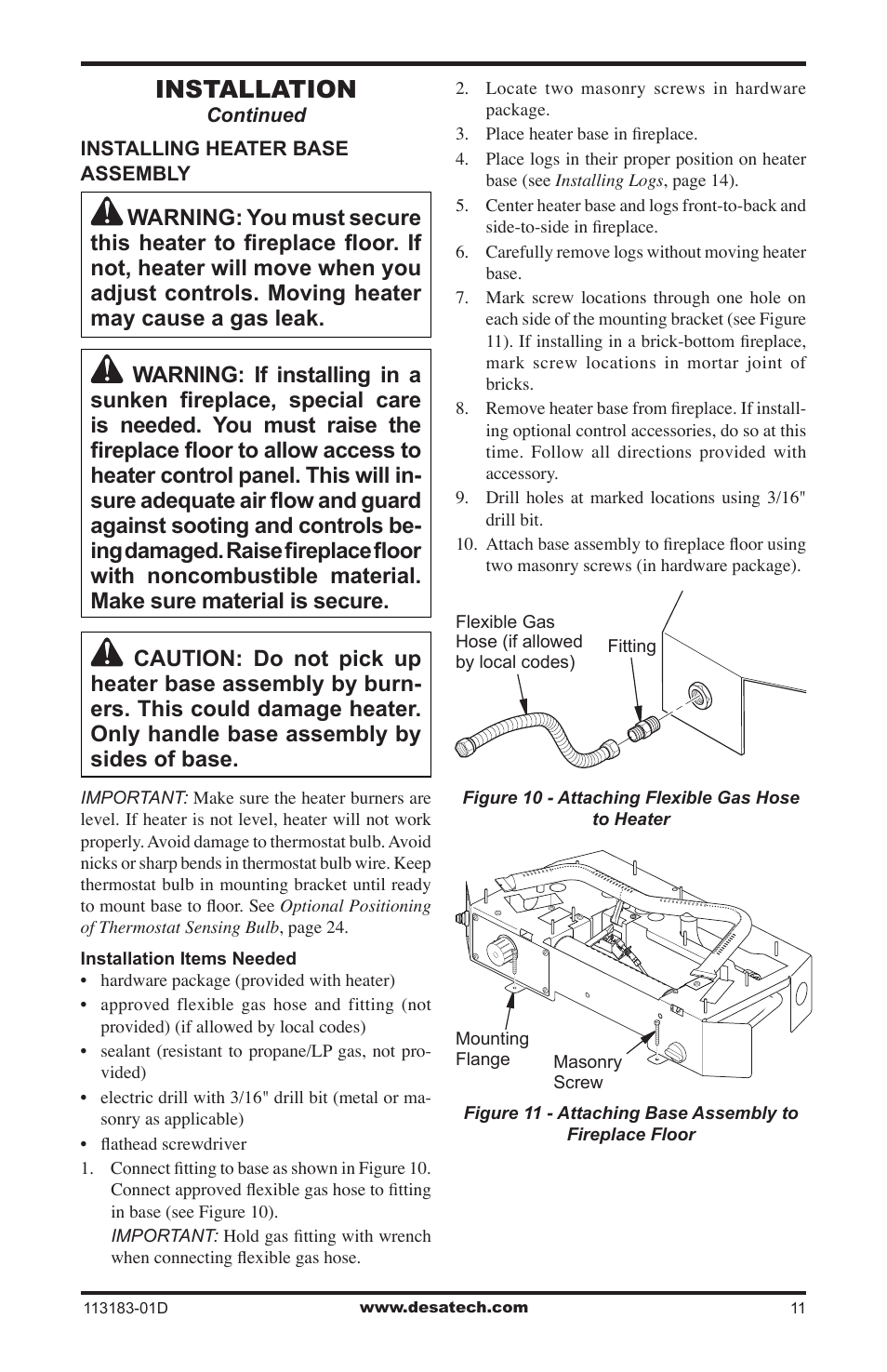 Installation | Desa CDR3924NT User Manual | Page 11 / 28