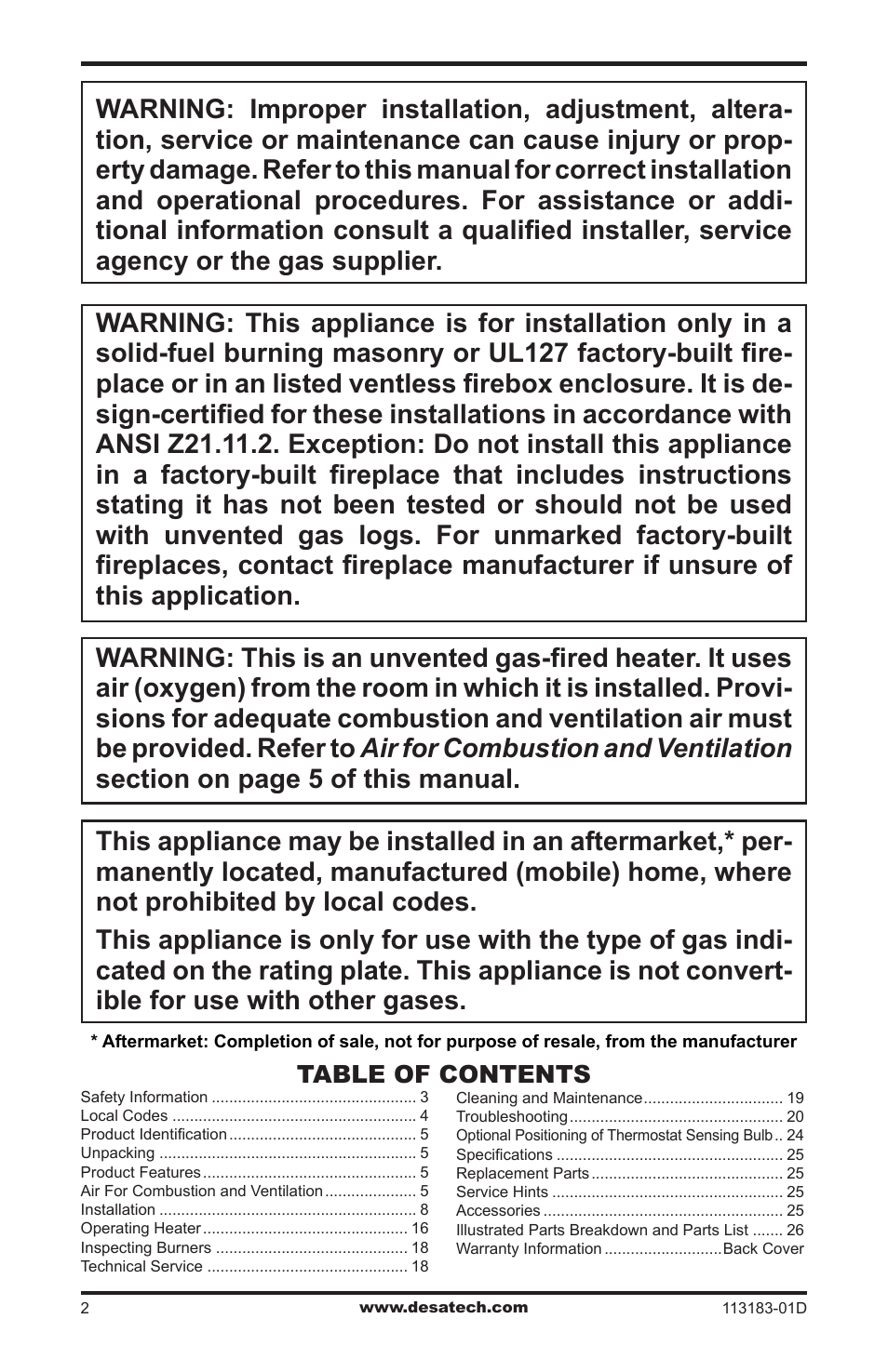 Desa CDR3924NT User Manual | Page 2 / 28