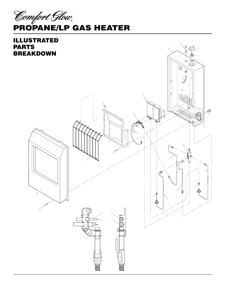 Propane/lp gas heater, Illustrated parts breakdown | Desa CGP10RLA User Manual | Page 18 / 20