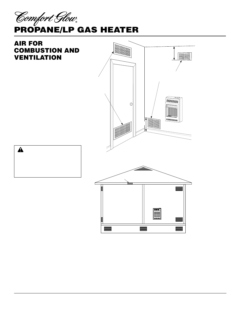 Propane/lp gas heater, Air for combustion and ventilation, Continued | Ventilation air | Desa CGP10RLA User Manual | Page 6 / 20