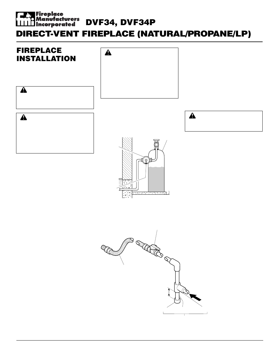 Fireplace installation, Continued | Desa DVF34 User Manual | Page 18 / 36