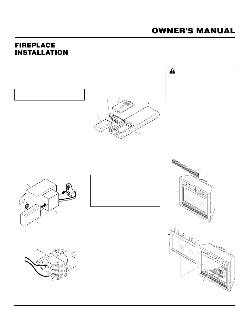 Owner’s manual, Fireplace installation, Continued | Desa DVF34 User Manual | Page 21 / 36