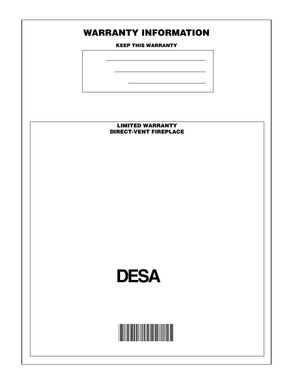 Warranty information | Desa DVF34 User Manual | Page 36 / 36