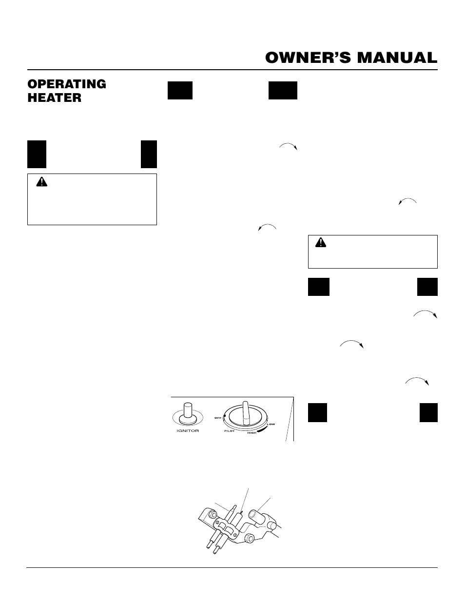 Owner’s manual, Operating heater | Desa CG10P User Manual | Page 11 / 26