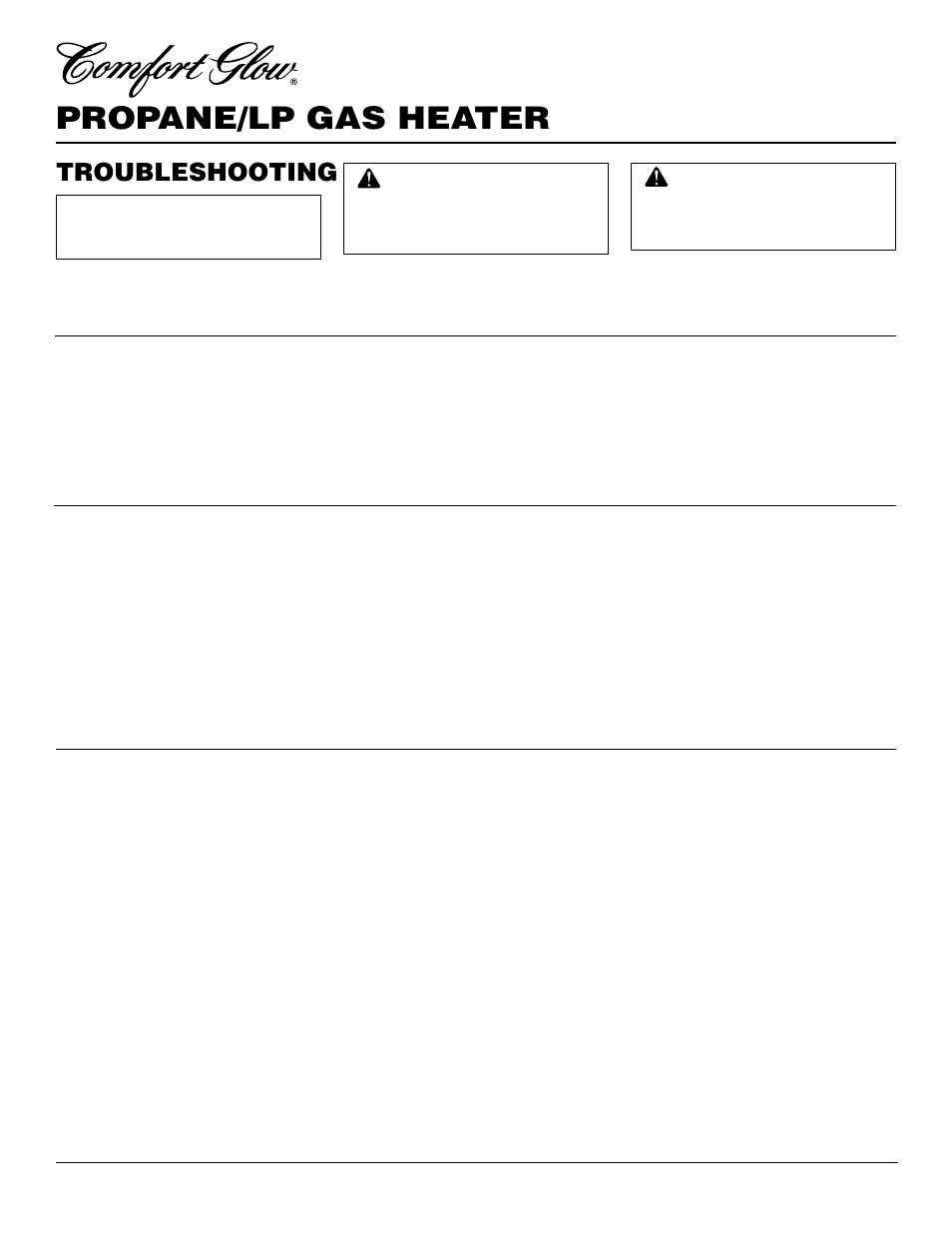 Propane/lp gas heater, Troubleshooting | Desa CG10P User Manual | Page 14 / 26