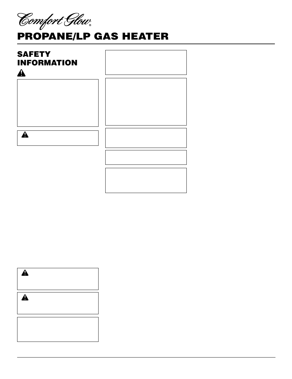 Propane/lp gas heater, Safety information | Desa CG10P User Manual | Page 2 / 26