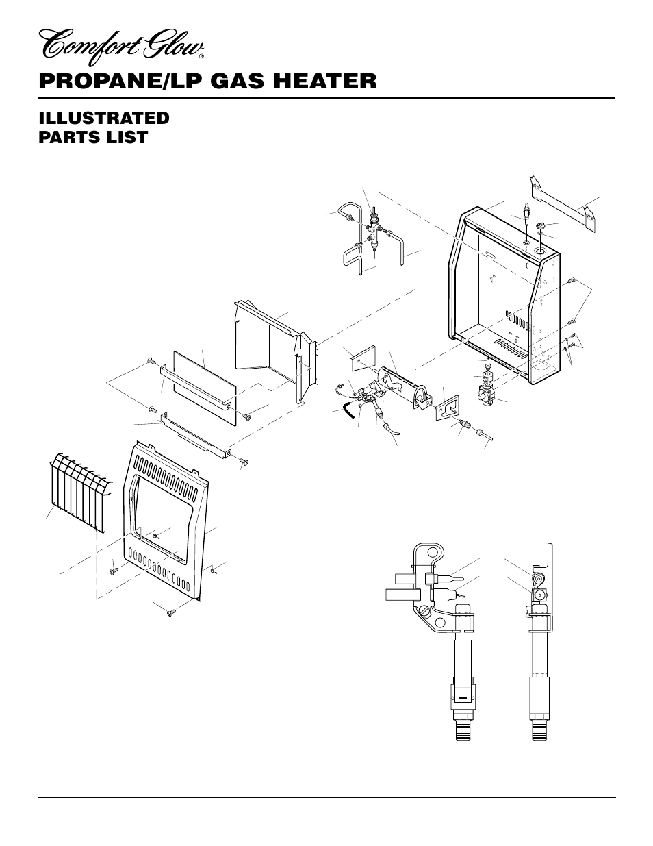 Propane/lp gas heater, Illustrated parts list | Desa CG10P User Manual | Page 22 / 26
