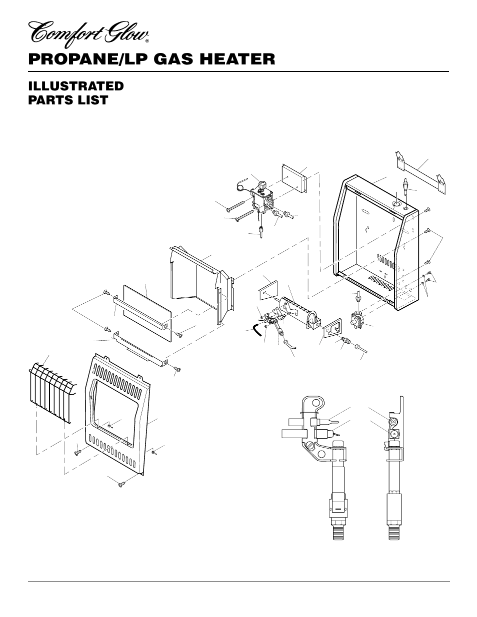 Propane/lp gas heater, Illustrated parts list | Desa CG10P User Manual | Page 24 / 26