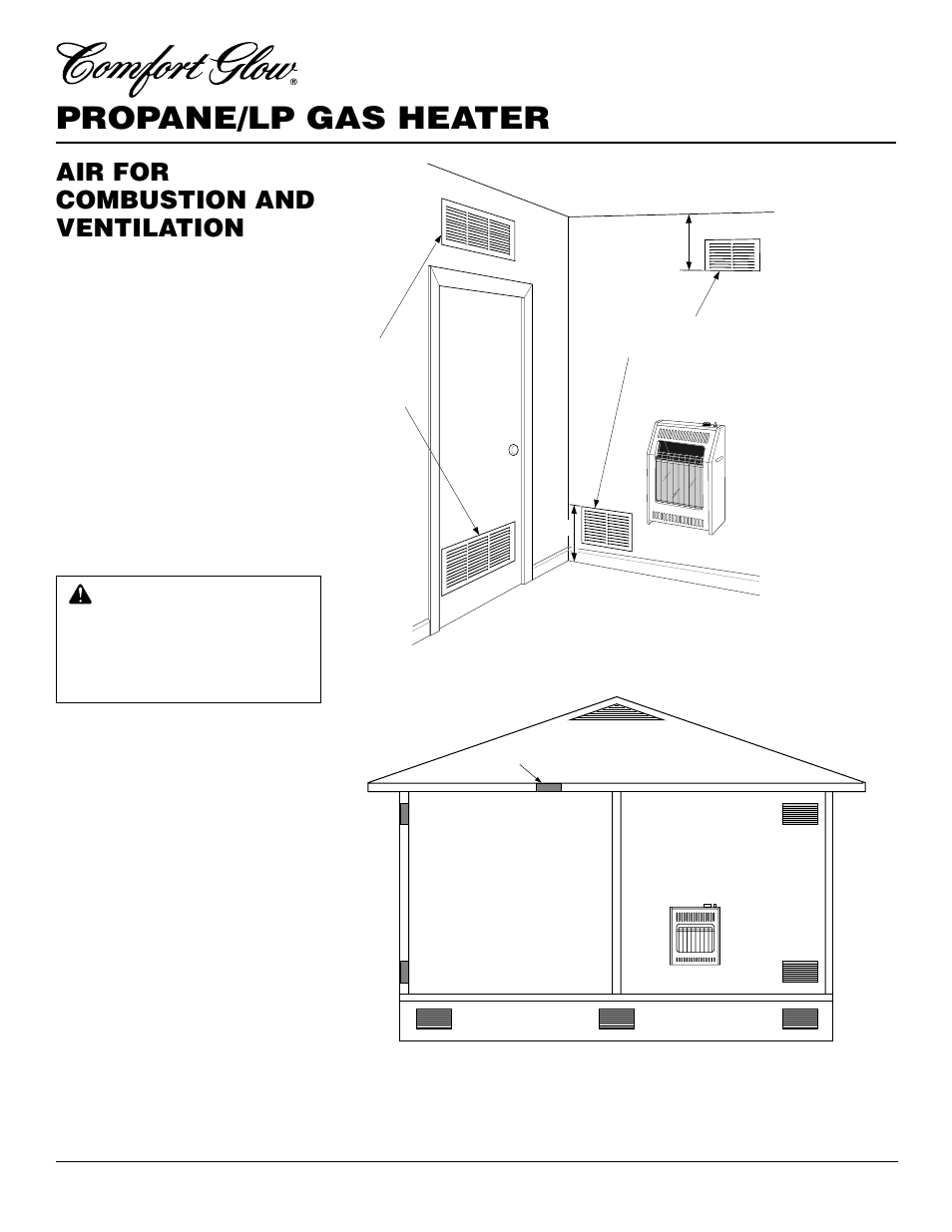 Propane/lp gas heater, Air for combustion and ventilation, Continued | Desa CG10P User Manual | Page 6 / 26