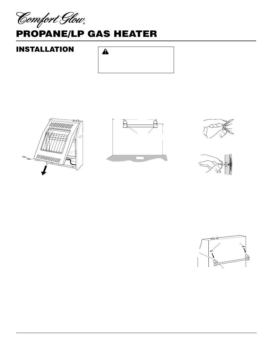 Propane/lp gas heater, Installation, Continued | Desa CG10P User Manual | Page 8 / 26