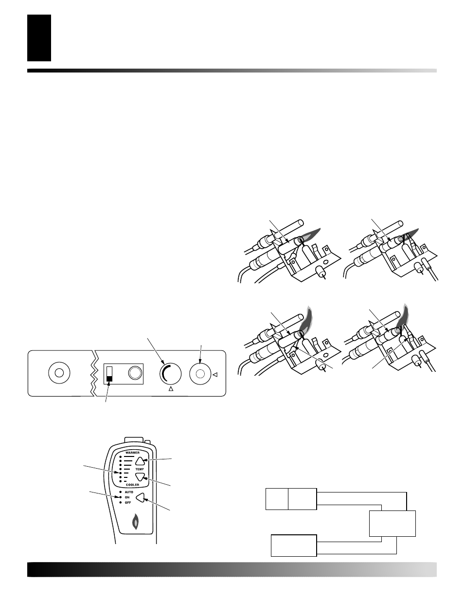 Operating heater, Inspecting burners, Wiring diagram | Continued, Pilot flame pattern, Main burner | Desa CCL3018PR User Manual | Page 18 / 32